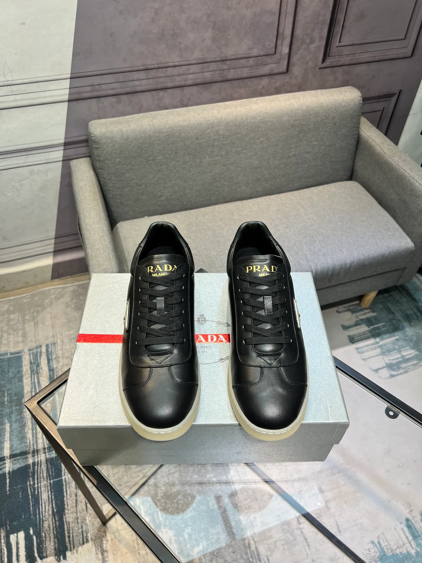 Men's shoes 💰540 [PRADA] Men's shoes are popular in the counter, official website synchronization, 1 high-quality shipment ✔️ Original frosted cowhide + cowhide lining, 1🆚1 replica, original sole, 38-45 (45 customized, non-refundable)